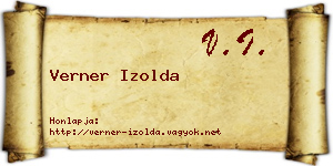 Verner Izolda névjegykártya